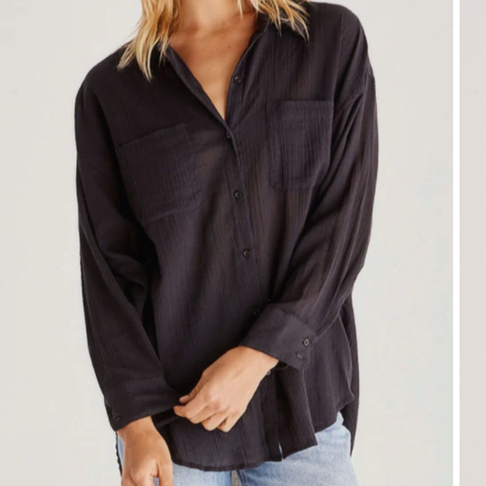 Z Supply Black Button Down Shirt